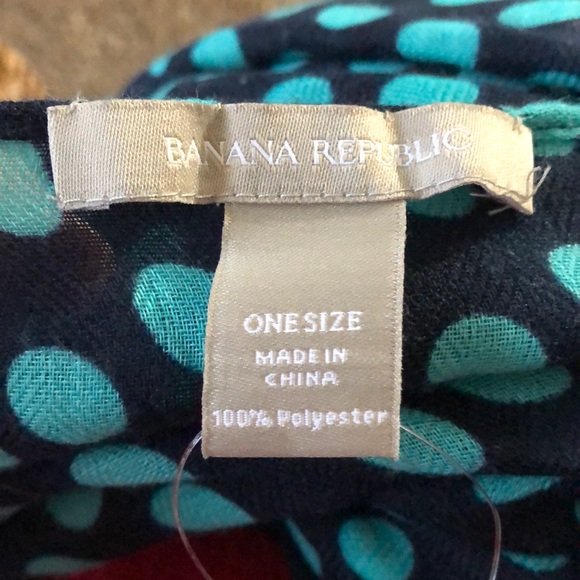 Banana Republic navy and teal dotted scarf - Picture 3 of 4